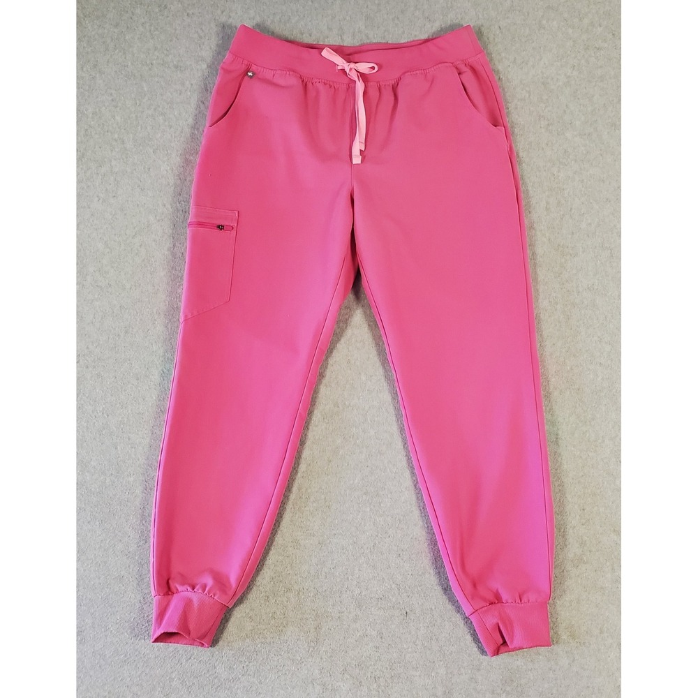 FIGS Zamora Jogger Scrub Pants Womens Large F*Ing Pink Bottoms Technical Medical